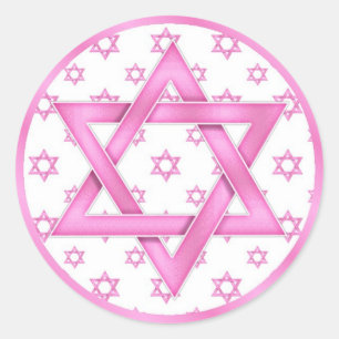 Pegatinas del pastel de pan rosa Mitzvah