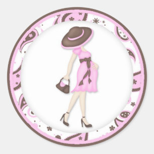 Pegatinas del pastel de pastel de Baby Shower rosa