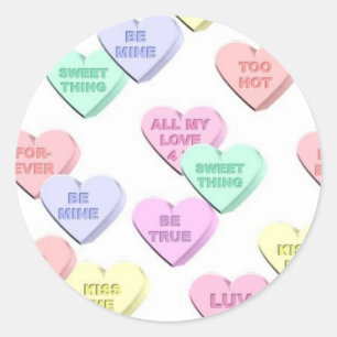 Pegatinas del patrón del corazón de los dulces de