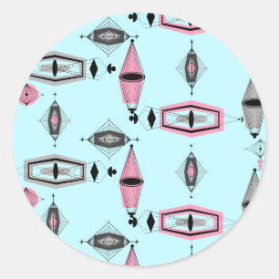 Pegatinas del patrón rosa y gris atómico