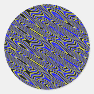 Pegatinas del patrón Swirly azul negro y amarillo