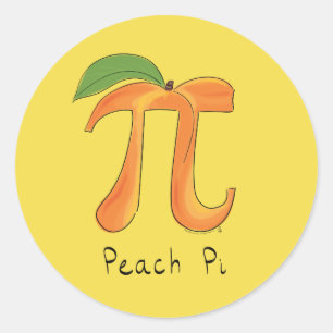 Pegatinas del Peach Pi Cute Math Pi Day