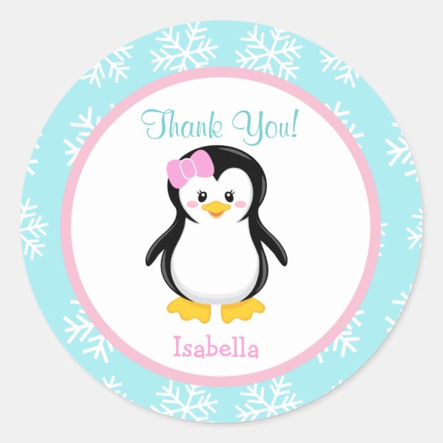 Pegatinas del Penguin Winter Snowflake Favorito (Anverso)