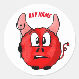 Pegatinas del pequeño diablo rojo y personalizado