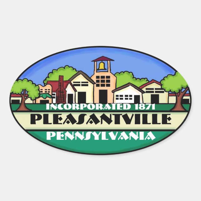 Pegatinas del pequeño pueblo de Pleasantville Penn (Anverso)