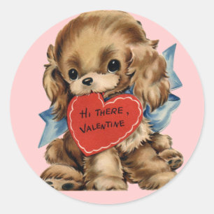 Pegatinas del perrito de la tarjeta del día de Sa