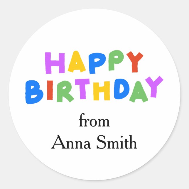 Pegatinas del Personalizable de cumpleaños feliz (Anverso)