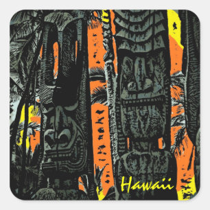 Pegatinas del personalizable de estatuas de tiki d