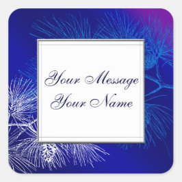 Pegatinas del Personalizado Blue White Holiday