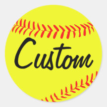 Pegatinas del Personalizado de Softball Yellow Fas
