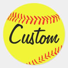 Pegatinas del Personalizado de Softball Yellow Fas