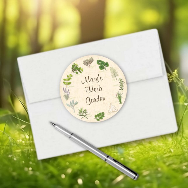 Pegatinas del personalizado Herb Garden (Custom Herb Garden Stickers
For your favorite herb goodies. Personalize with your custom text. )