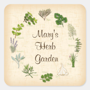 Pegatinas del personalizado Herb Garden