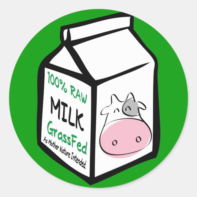 Pegatinas del planeta orgánico de la leche cruda (Anverso)