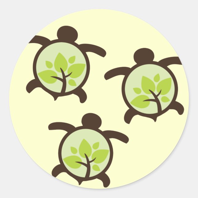 Pegatinas del planeta orgánico de la tortuga (Anverso)