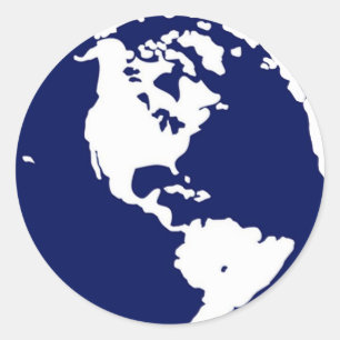 Pegatinas del planeta Tierra en azul y blanco