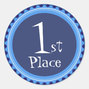 Pegatinas del premio del lugar del azul del
