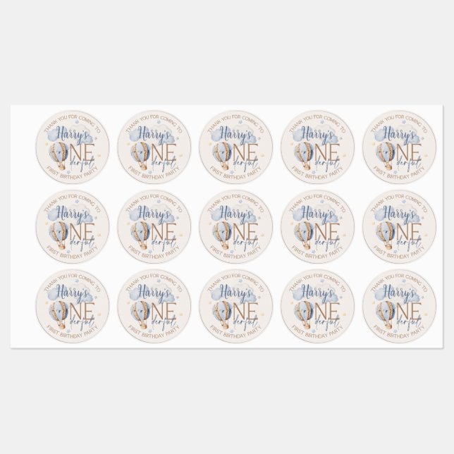Pegatinas del primer cumpleaños de ONEmaravillosos (Hoja)