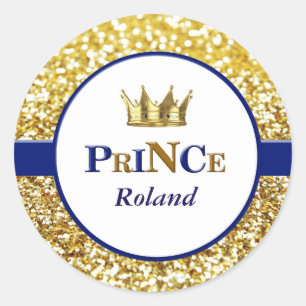 Pegatinas del príncipe real en azul y oro