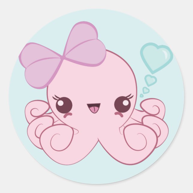 Pegatinas del pulpo de Kawaii (Anverso)