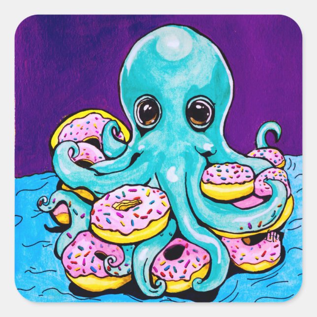 Pegatinas del pulpo y el donuts (Anverso)