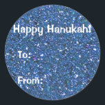 Pegatinas del Purpurina azul Hanukkah Gift<br><div class="desc">¿Preguntas? Regella@Rocketmail.com</div>