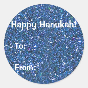 Pegatinas del Purpurina azul Hanukkah Gift