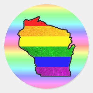 Pegatinas del Rainbow Wisconsin en el orgullo gay
