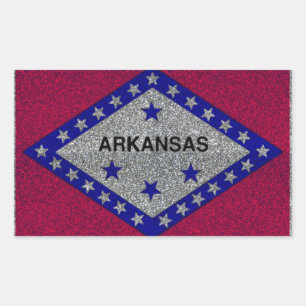 pegatinas del rectángulo de bandera de Arkansas pu