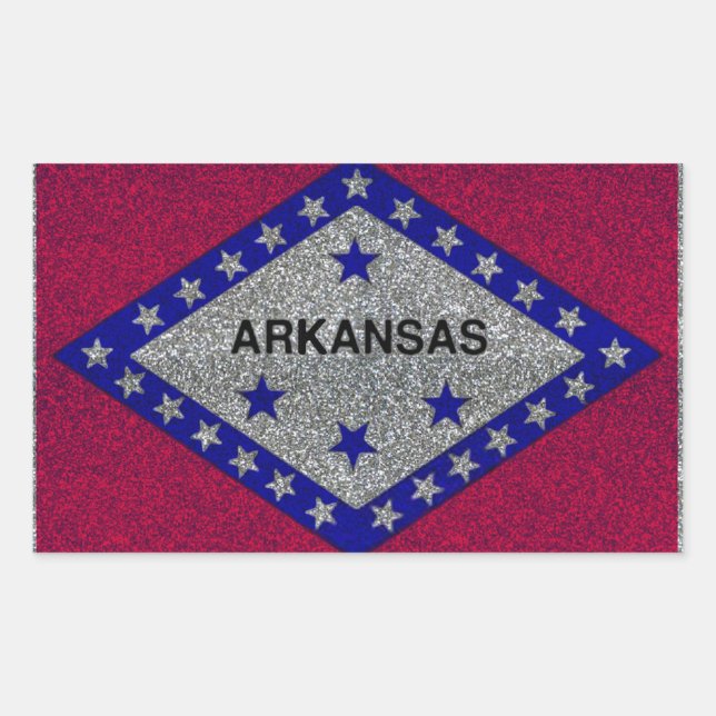 pegatinas del rectángulo de bandera de Arkansas pu (Anverso)