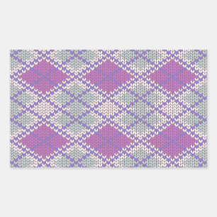 PEGATINAS del Rectángulo de LILAC ARGYLE KNIT