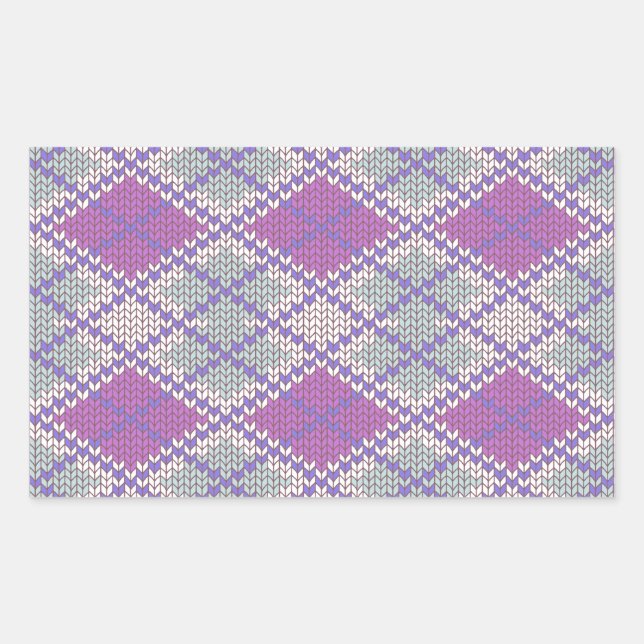 PEGATINAS del Rectángulo de LILAC ARGYLE KNIT (Anverso)