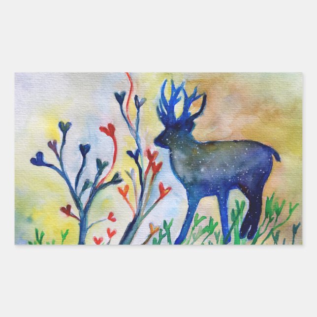 Pegatinas del Rectángulo del Amor de los Renos, br (Anverso)