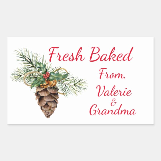 Pegatinas del Rectángulo del Cono Pino Fresco Vint (Anverso)