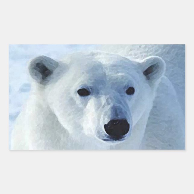 Pegatinas del Rectángulo del Oso Polar (Anverso)