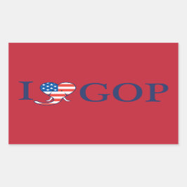 pegatinas del Rectángulo "I Love GOP"