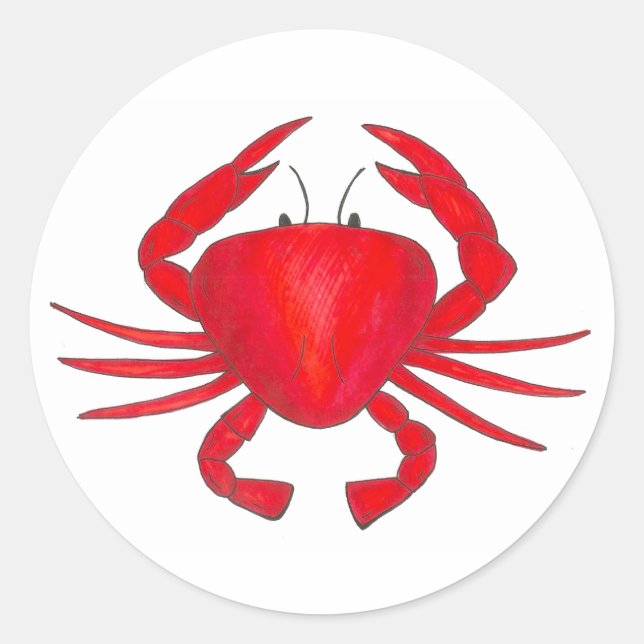 Pegatinas del Red Maryland Crabby Seafood Beach (Anverso)