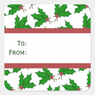 Pegatinas del regalo del acebo del navidad