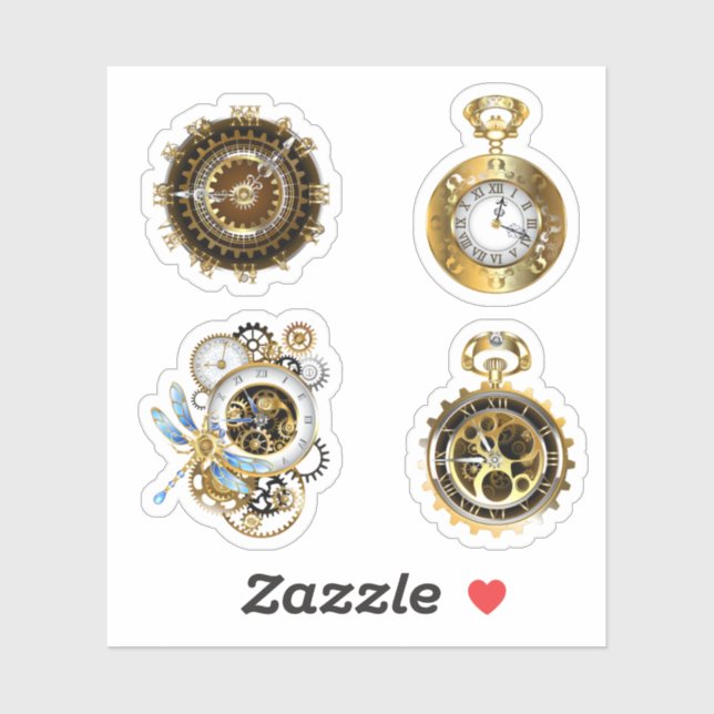 Pegatinas del reloj Steampunk (Hoja)