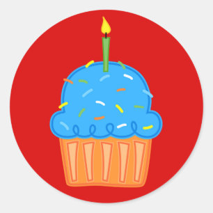 Pegatinas del rojo de las magdalenas de los