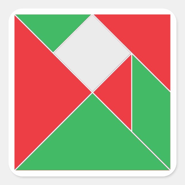 Pegatinas del rompecabezas del Tangram navidades (Anverso)