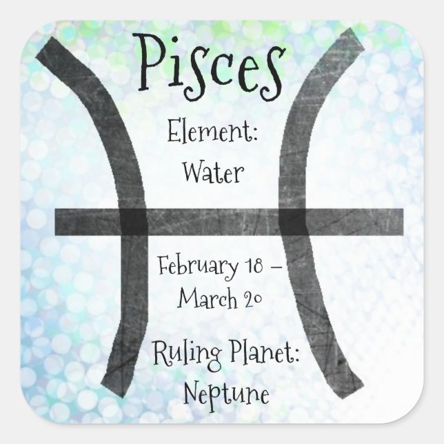 Pegatinas del Rótulo Pisces Horoscope Zodiac (Anverso)