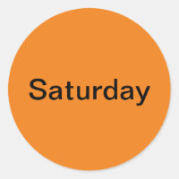 Pegatinas del sábado Día de la Semana Naranja