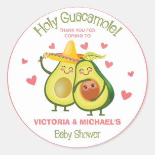 Pegatinas del Santo Guacamole Aguacate Baby Shower