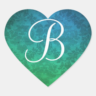 Pegatinas del Sello para sobres Blue Monogram Dama