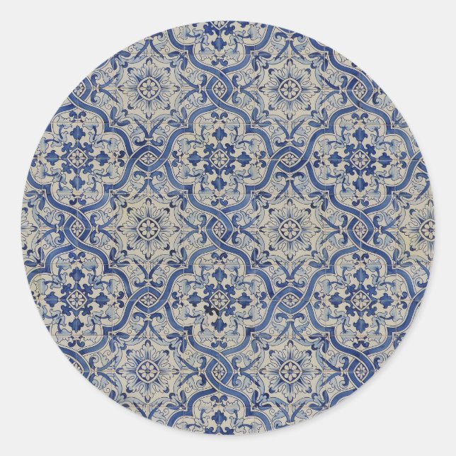 Pegatinas del Sello para sobres Blue Tiles (Anverso)