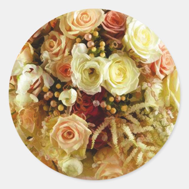 Pegatinas del Sello para sobres boda Floral Bouque (Anverso)