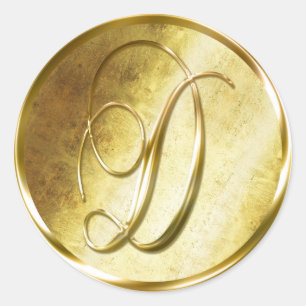 Pegatinas del Sello para sobres D Monogram Faux Go