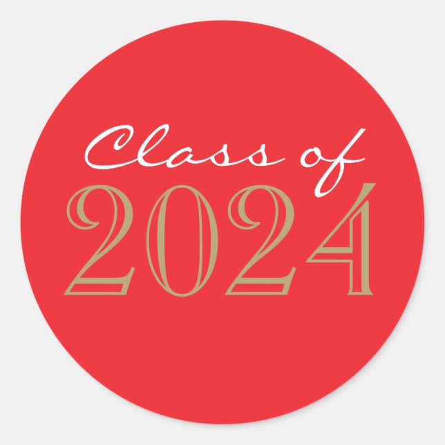 Pegatinas del Sello para sobres de Graduación Rojo (Anverso)