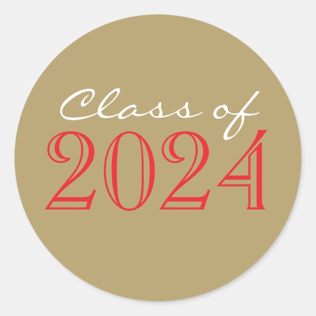 Pegatinas del Sello para sobres de Graduación Rojo (Anverso)